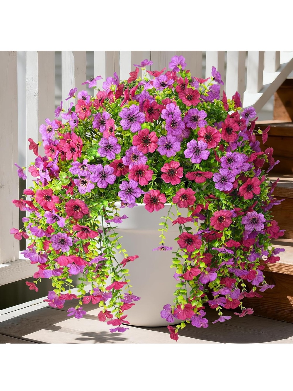 NIP Artificial Fake Flowers Plants for Outdoor UV Resistant Summer Decoration